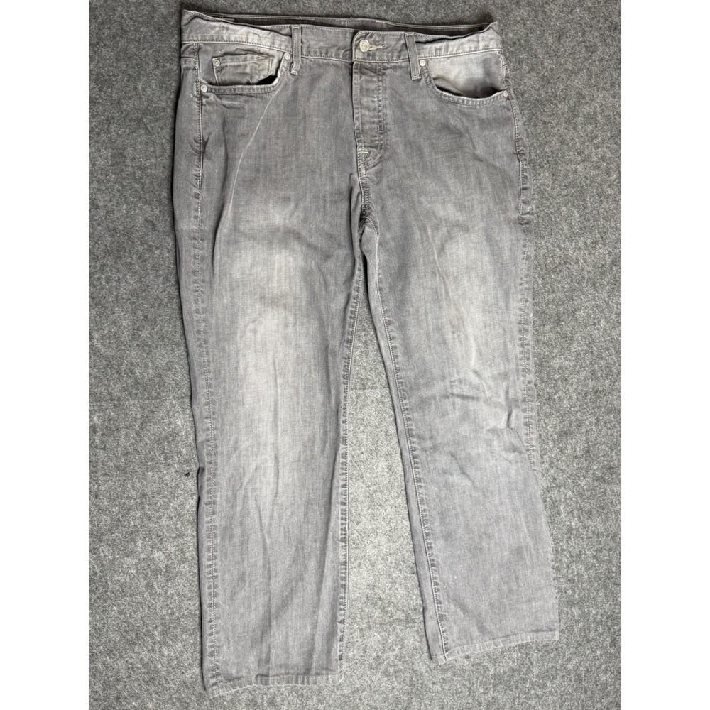 7 For All Mankind Standard Mens Grey Straight Leg Button Fly Jeans 36 JTA519261A